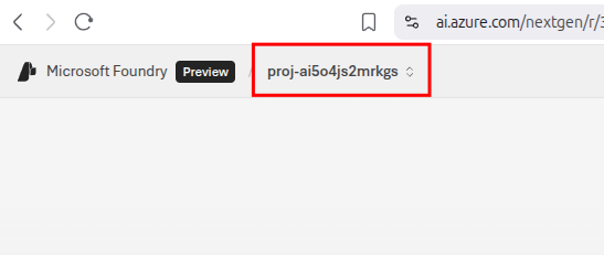 Select the Microsoft Foundry project you created.