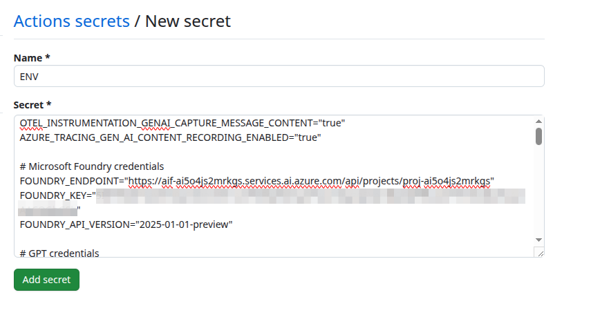 An example of a repository secret.