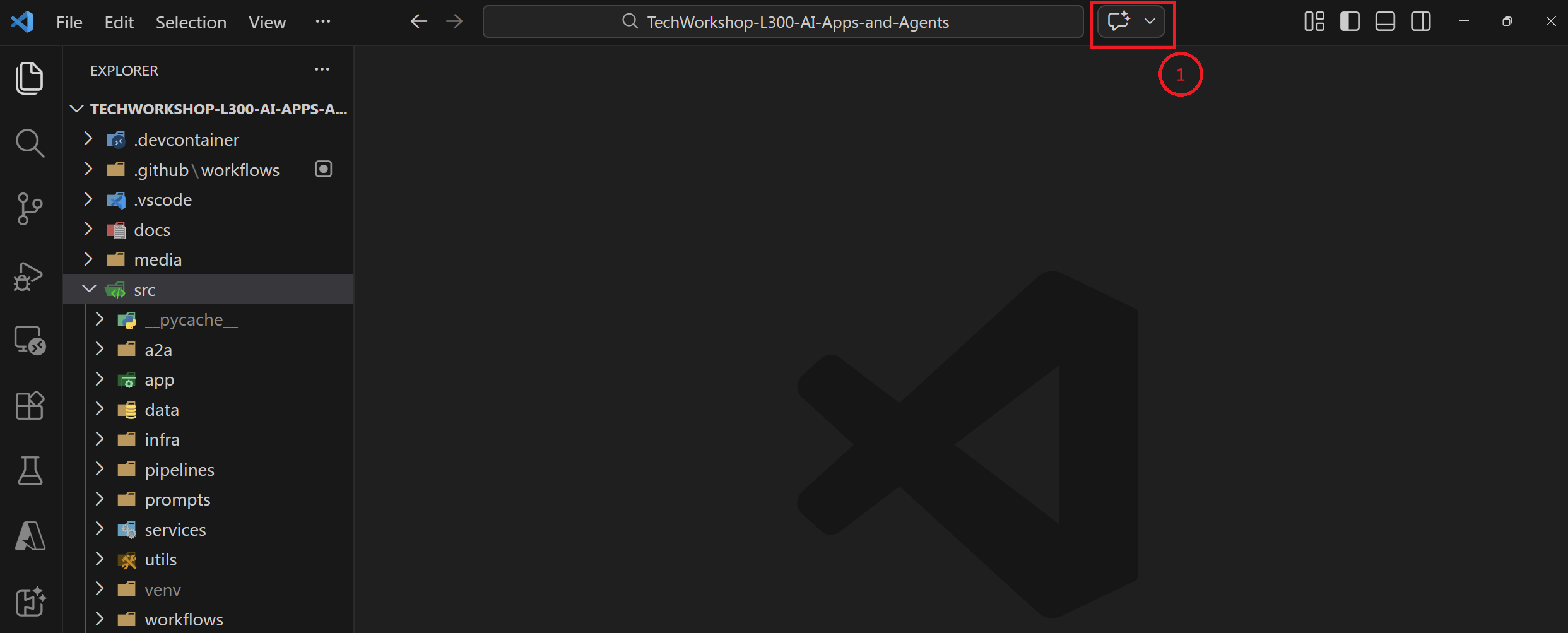Select the GitHub Copilot icon while in your repository.