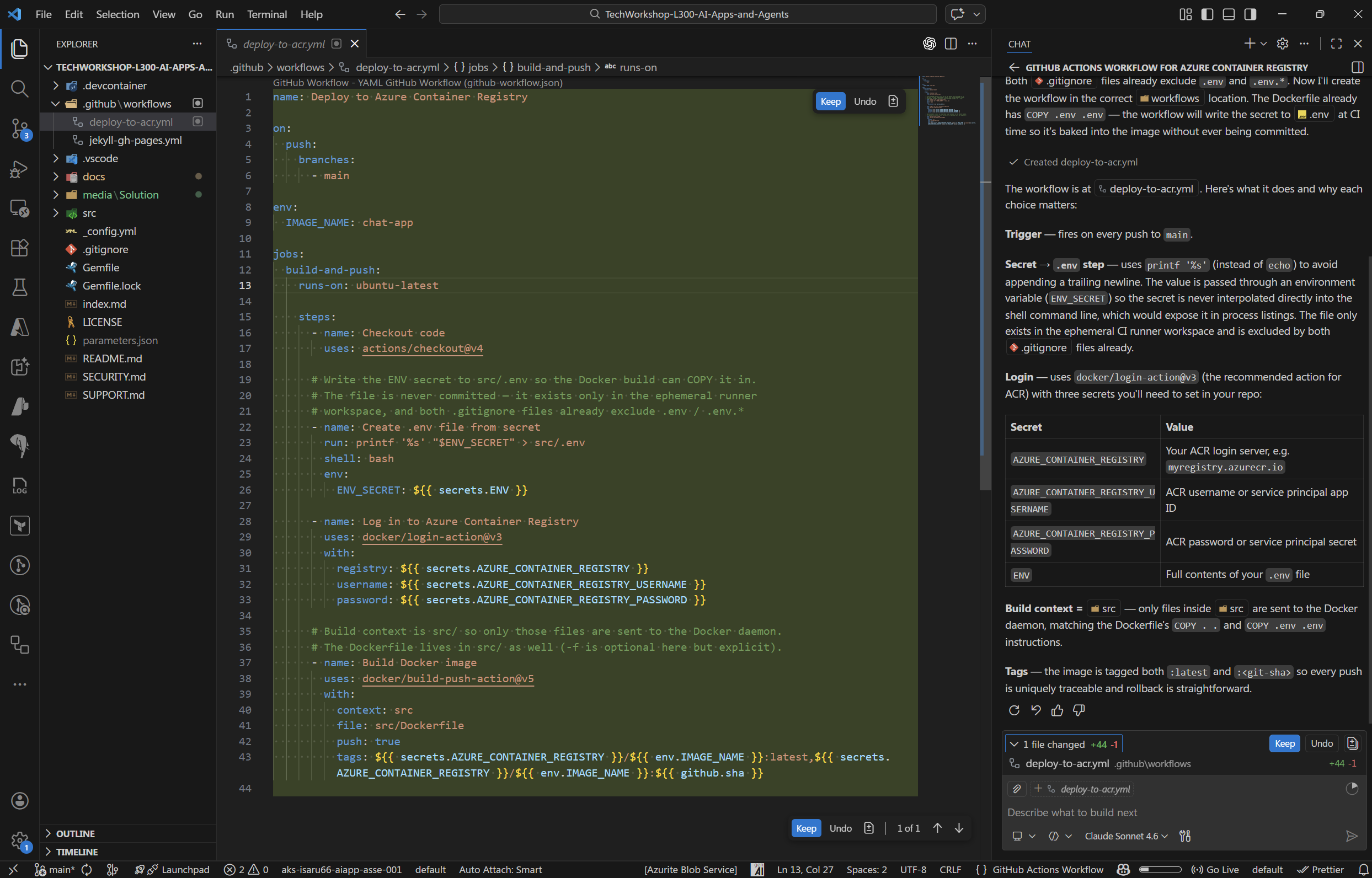 Let Github Copilot write worklfow