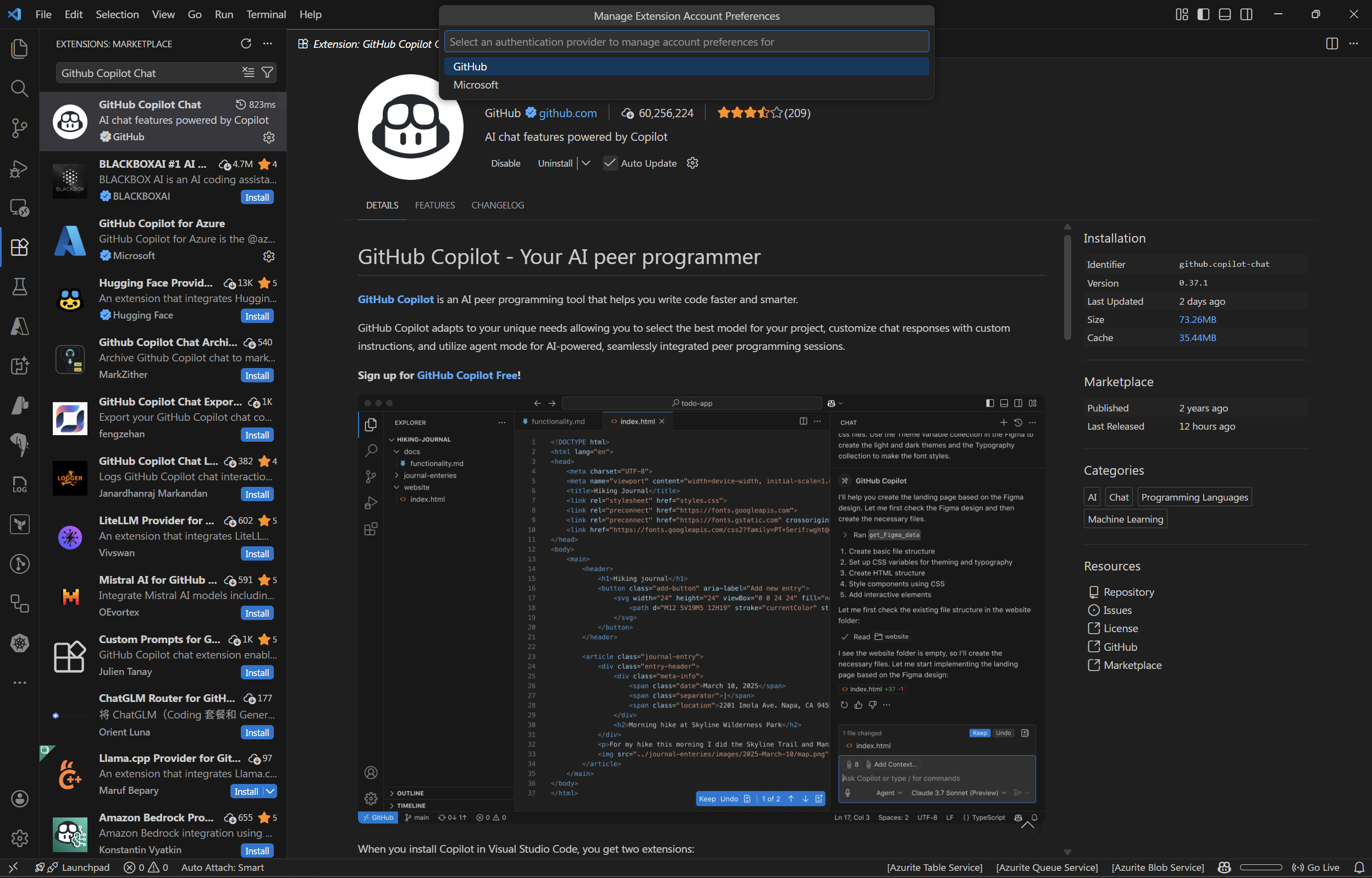 GitHub Copilot Account Preference