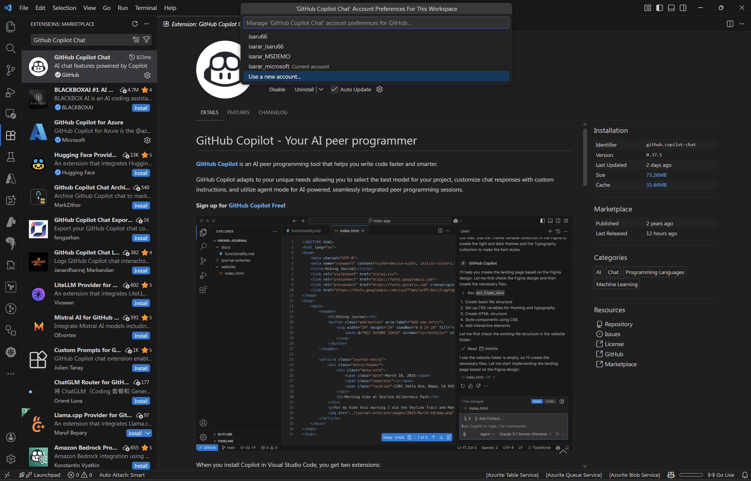 GitHub Copilot Account Preference