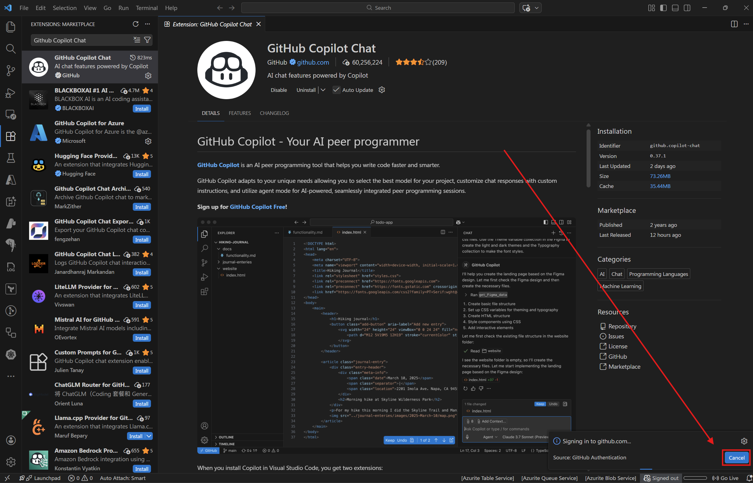 GitHub Copilot SSO cancle