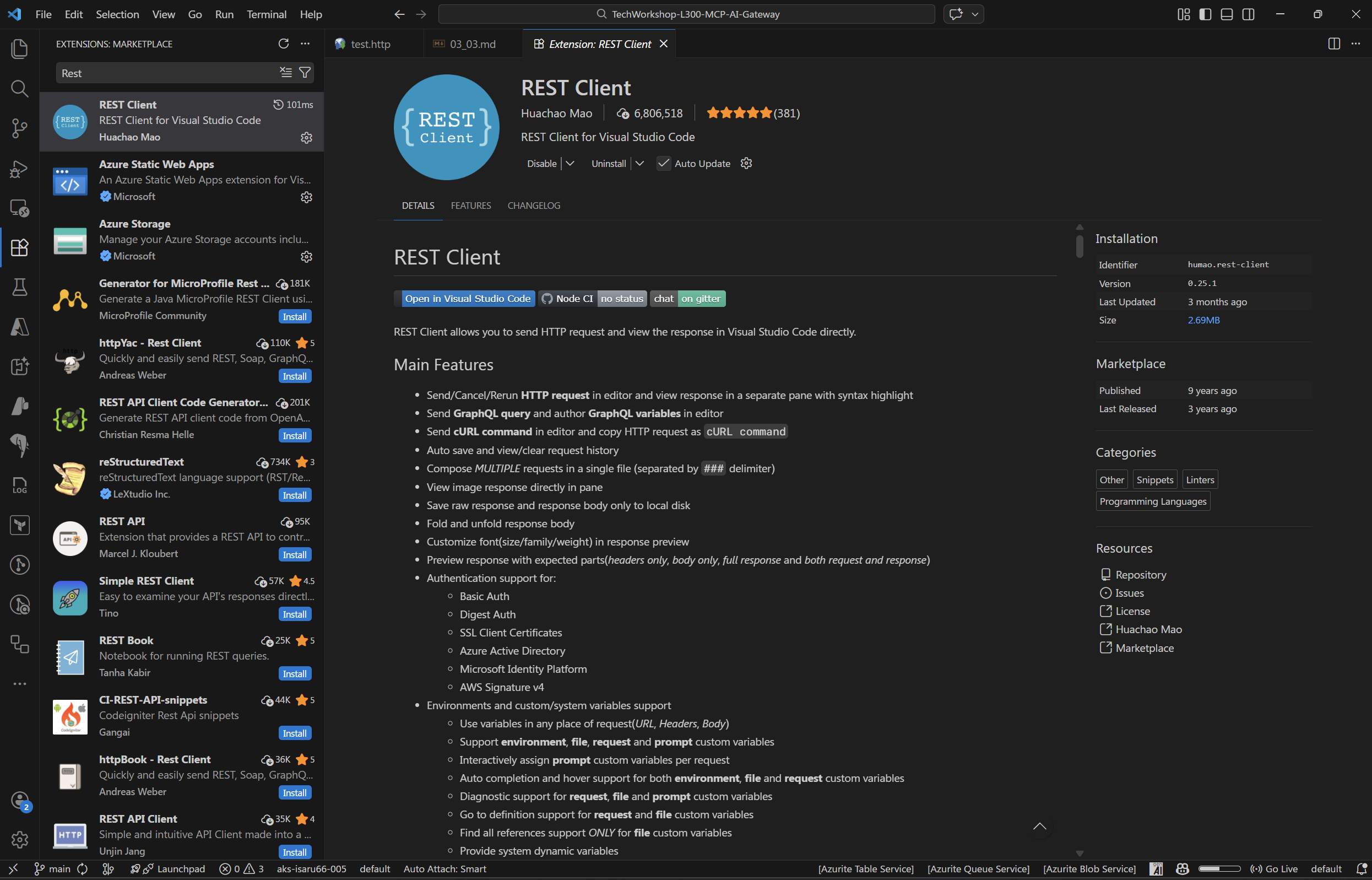 MCP Rest Extension Test