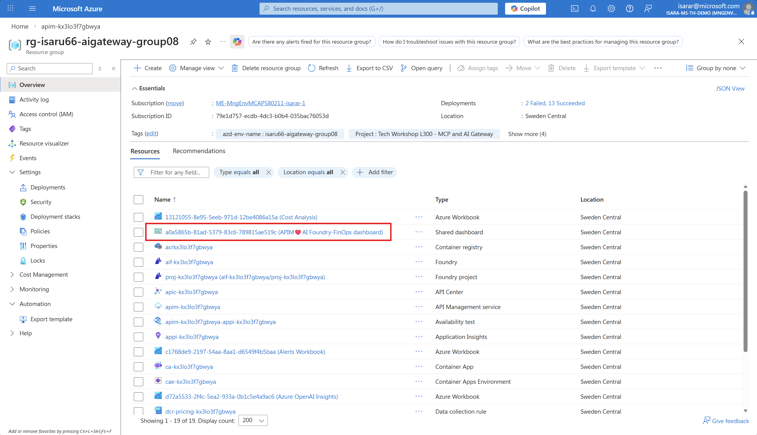 APIM subsciption key