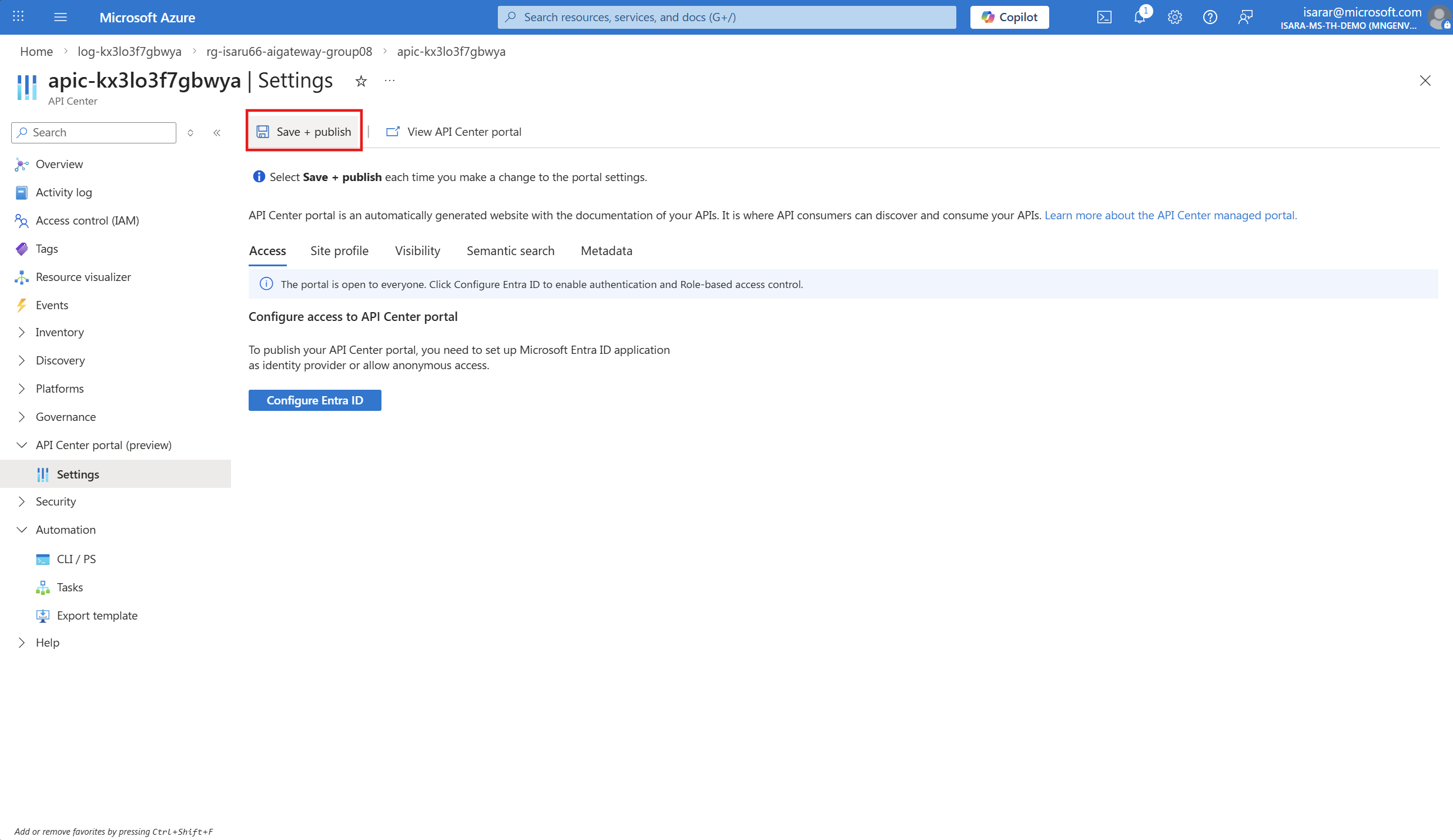 Start identity provider setup